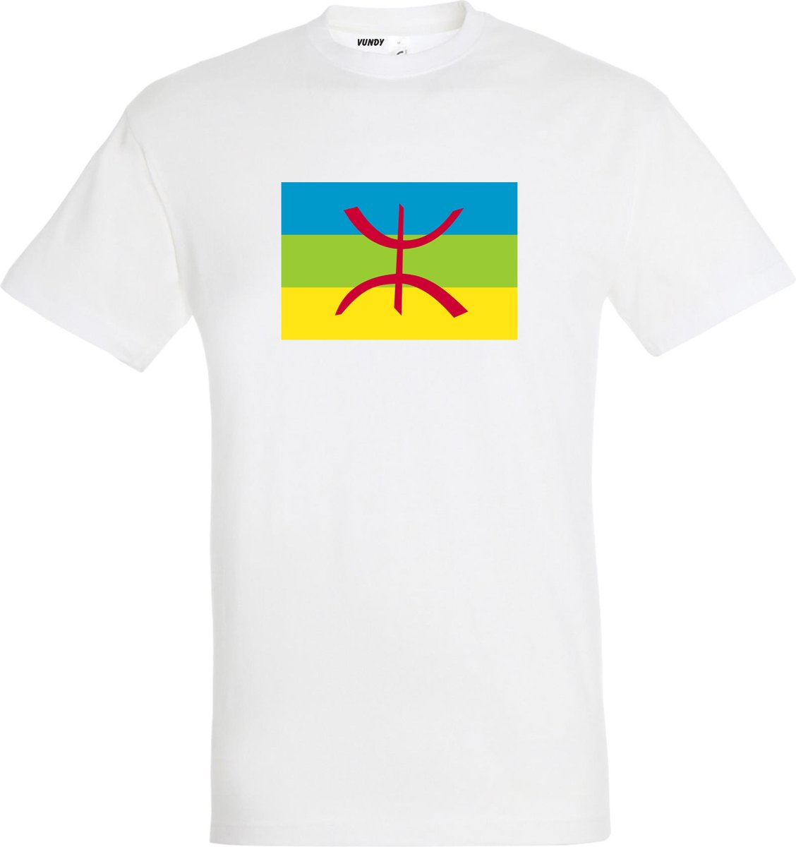 T-shirt Amazigh / Berberse Vlag | Marokko Shirt | WK 2022 Voetbal | Morocco Supporter | Wit | maat 3XL